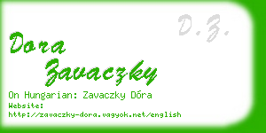 dora zavaczky business card